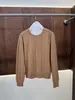 Suéter de Tricô BORBOTIE Feminino 2026 Primavera e Outono Novo Estilo LP Old Money Gola Redonda Canelado Cashmere Suéter Pulôver