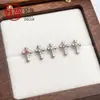 Pendientes Cruzados de Aleación de Titanio F136 Transfronterizos con Circonia de Grado 5A, Joyería para Perforación de Hélice Externa