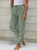 Moda Transfronteriza para Mujer 2026 Los Pantalones Casuales Más Vendidos de AliExpress para Mujer con Cintura Elástica, Cordón, Botones y Adorno de Encaje, Venta al por Mayor y Dropshipping
