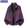 Chaqueta de hombre con cuello mao transfronteriza, corte holgado, color liso, retazos de otoño, chaqueta de hombre casual y versátil para ir al trabajo