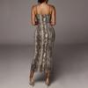 Vestido ajustado sexy con cuello en V y estampado de leopardo para mujer, de comercio exterior europeo y americano, 2023