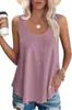 Camiseta Independente Estilo Europeu e Americano Nova Primavera/Verão 2025 Gola Redonda Solta Sem Manga Feminina Camiseta Feminina