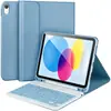 Compatible con tablet iPad A16, teclado Bluetooth externo, funda protectora de 11ª generación de 10.9 pulgadas con ranura para lápiz, cubierta magnética de cuero
