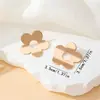 1 Par de Exquisitos Pendientes Pequeños de Flor, Material de Aleación, Superficie Brillante, Adecuados para el Uso Diario y para Ir al Trabajo, Diseño Versátil de Borla, Modelo Nuevo, Venta Caliente