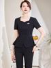 Terno profissional feminino 2024 verão nova moda vestido joalheria esteticista roupas de trabalho finas de manga curta ferramental