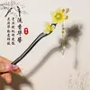 Grampo de Cabelo de Garça Voadora Estilo Antigo Grampo de Cabelo de Ébano Sintético Acessórios Hanfu Novo Estilo Chinês Grampo de Cabelo Cheongsam Joias Atacado para Mulheres