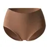 Ropa interior de mujer de cintura alta personalizada de fábrica para exportación con etiqueta de lavado en inglés, control de abdomen, talla grande, color liso, simple, algodón puro, realza glúteos