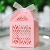 Caixa de doces para presente de casamento Amazon transfronteiriça com corte a laser e fita de presente caixa de papelão fábrica de Zhejiang em estoque