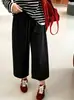 Pantalones balloon elásticos con cordón en la cintura para mujer talla grande, colección otoño 2026, pantalones casuales cropped holgados y versátiles para mujeres con curvas