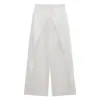 Love and Nancy Trece Líneas Verano 2026 Estilo Coreano Algodón Puro Cintura Elástica Costura Lateral Diseño Cruzado Pantalones Casuales 04305