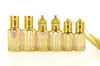 Botellas Rollerball Octagonales Electroplateadas al por Mayor en Stock, Botellas con Atomizador, Botellas Dispensadoras de Vidrio de Alto Nivel para Aceites Esenciales con Varios Estilos y Tapas Exquisitas