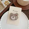 Pasador de Pelo para Niños Estilo Bosque con Dibujos Animados de Conejo y Oso Floral, Goma para el Pelo, Pinza Lateral para Flequillo
