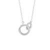 Anillo de Möbius Plata 999 Collar Moda Joker Anillo Doble Cadena para Clavícula Anillo de Viento Estilo Ins Colgante de Eslabón