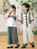 Disfraces Hanfu para Niños y Niñas, Atuendos de Danza Étnica Minoritaria, Atuendos Coordinados para Hermanos, Disfraces Exóticos Estilo Étnico Dai para Actuaciones de Jardín de Infancia, Modernos