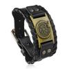 Pulsera de cuero vintage tejida a mano personalizada, pulsera de cuero ancha estilo punk europeo y americano, tendencia versátil, joyería para hombres
