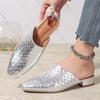 Chinelo Baotou Feminino de Verão Solado Rasteiro Europeu e Americano Transfronteiriço Tamanho Grande Sapatos Sandálias Novos Chinelos Antiderrapantes Chinelos Rasteiros