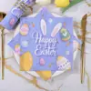 Guardanapos Impressos de Feliz Páscoa Transfronteiriços Guardanapos de Papel Descartáveis de Páscoa Suprimentos para Festa de Feriado Guardanapos Quadrados
