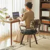 Silla para Computadora de Casa, Silla de Oficina Cómoda, Silla de Ocio Sedentario, Asiento Giratorio para Dormitorio, Silla de Escritorio de Madera Maciza, Silla con Respaldo