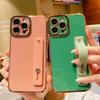 Chapado 6D para iphone13/14 funda para teléfono móvil con pulsera Apple 12/11 soporte de empuje y extracción protección XR funda blanda