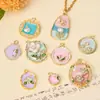 Colgante de Pintura al Óleo Jardín de Monet Estilo Chino Nuevo Colgante de Collar de Esmalte y Perla Flor Pájaro Accesorios de Joyería DIY