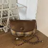 Bolso de Silla de Montar de Moda Estilo Nuevo Transfronterizo Color Contrastante Retro Casual Cuadros Bolso de Hombro Cruzado Bolso de Cadena para Viajero