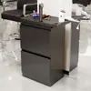 Carro de Herramientas para Salón de Belleza Gabinete de Almacenamiento Móvil con Cajones Gabinete de Herramientas para Barbería Peluquería Acero Inoxidable
