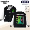 Jaqueta baseball Creeper Minecraft infantil para meninos e meninas, primavera e outono, esportes escolares, casual, resistente ao desgaste, top legal
