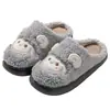 Lindas Zapatillas de Algodón de Dibujos Animados de Oveja para Mujer, Hogar Interior Otoño/Invierno, Felpa Plus Suela Gruesa Cálida Antideslizantes Peludas