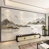 Adesivo de parede pintura paisagística em tinta chinesa 3D sala de estar parede de fundo da TV quarto papel de parede filme e televisão Tecido de parede mural