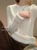 Suéter Caliente de Terciopelo de una Pieza para Mujer, Camisa Base Suave y Sedosa para Otoño e Invierno, Sencilla Camiseta Básica Adelgazante con Mangas Largas y Engrosada