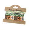Set de 3 Piezas Venta Caliente Transfronteriza Cuerda de Mano Étnica Bohemia Retro Pulsera Tejida Colorida de Nepal Joyería