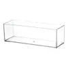 Cajón de almacenamiento de escritorio con partición incorporada, acrílico transparente, estrecho, largo, rectangular, para estación de trabajo cosmética, cocina