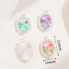 Pintura a Óleo Retrô Francesa Monet Rosa, Azul e Roxo Três Cores Pingente Pingente de Prata Estilo Antigo Liga Metálica Acessórios DIY