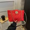 Bolso de Hombro Tipo Tote para Mujer 2023 Primavera y Verano Nuevo, Bordado Rombo, Estilo Simple y Atmosférico para el Trabajo