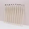 Juego de pinceles delineadores de ojos de la serie porcelana nube, ultrafino, de cabeza plana delgada, biselado para cejas, para párpado inferior, para rostro, tipo hoja.