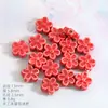 Cuentas pequeñas de flor de cerámica de colores, no se decoloran, agujero recto, cuentas sueltas de flor de cinco pétalos, para joyería y accesorios de ropa DIY hechos a mano, cuentas de porcelana