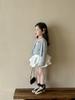 Ropa Infantil Primavera 2025 Estilo Coreano Chaqueta con Adorno de Encaje para Niña + Vestido de Tirantes Chaqueta de Principios de Primavera para Niña