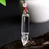 Pendente de Caneta de Cristal Branco Natural Pingente de Mochila Escultura de Ametista para Sucesso em Exames e Avanço na Carreira Acessório de Bolsa