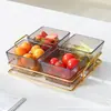 Bandeja minimalista de acrílico para frutas secas 6Is Bandeja de aperitivos de alta gama KTV Bar Bandeja de frutas Bandeja de frutas dividida