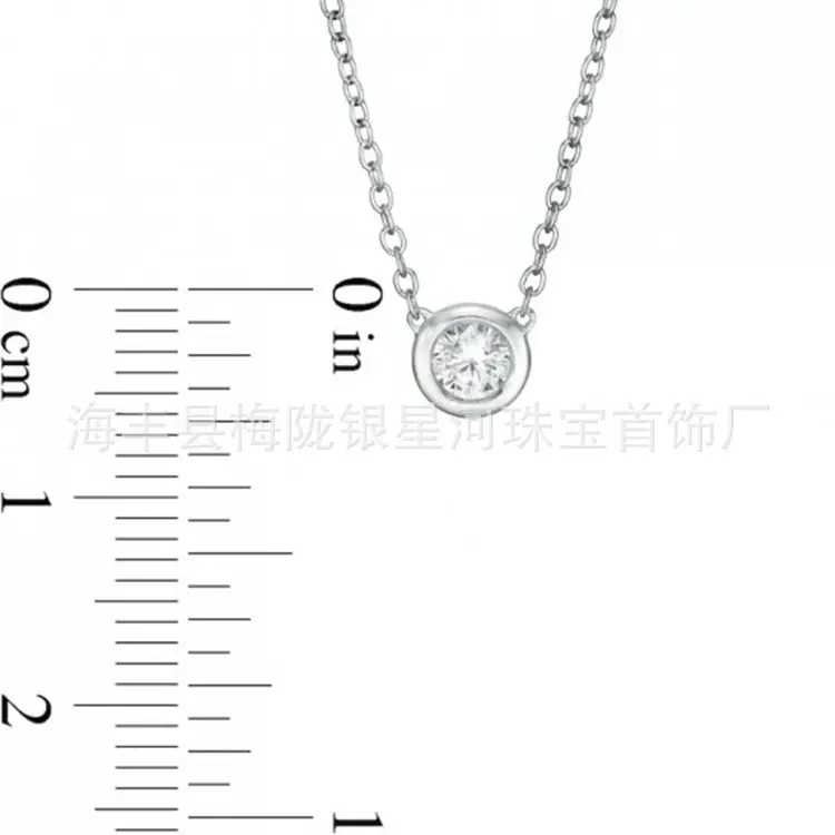 Necklace-10K白金圆形项链#