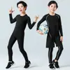 Roupas Apertadas Infantis Conjunto de Roupas para Treinamento Fitness Roupas Esportivas para Meninos Camiseta Base Fitness Secagem Rápida Meninas Alunos do Ensino Fundamental e Médio