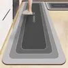 Alfombrilla de suelo de tierra de diatomeas estilo nórdico minimalista transfronteriza, resistente a la suciedad y fácil de limpiar, alfombrilla de cocina, juego de dos piezas de tira larga, alfombrilla para pies de cocina
