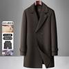 Ropa de Abrigo para Hombres Jóvenes y de Edad Media, Doble Botonadura, Todo Lana, Forro de Plumas de Ganso, Desmontable, Otoño e Invierno, Ropa de Abrigo de Lana de Doble Cara