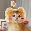 Set de Sombrero Floral de Primavera para Mascotas y Baberos para Gatos, Perros, Ranas y Abejas - Accesorios para la Cabeza, Sombreros, Baberos para Saliva y Baberos