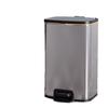 Cubo de basura de acero inoxidable operado con el pie para inodoro doméstico, baño, oficina, cubo simple de sonido ligero con cierre lento operado con el pie, doble capa