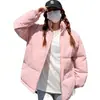 Chaqueta Acolchada de Algodón Gruesa Casual Nueva de Otoño e Invierno para Hombre y Mujer Chaqueta Acolchada de Algodón Holgada Coreana de Color Sólido Traje de Pan