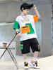 Conjunto de Verão com Manga Curta para Meninos 2026 Novo Conjunto Elegante de Duas Peças para Crianças Maiores, Moda de Rua Coreana Tendência