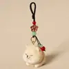 Llavero Colgante de Madera Tallada a Mano de un Shiba Inu Gordito, Decoración Linda y Curativa para Mochila para Hombres y Mujeres, Regalo para Amigos