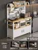 Estante de Almacenamiento para Cocina Multifuncional de Piso para el Hogar Contra la Pared Encimera Estante de Almacenamiento para Horno de Microondas Ollas y Sartenes Aparador Gabinete