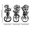 Popular Conjunto de 3 Peças para Comércio Exterior de Decorações de Parede com Vaso de Flores, Artesanato Criativo em Ferro Forjado, Decoração de Parede para Casa Penduricalhos de Parede Silhueta